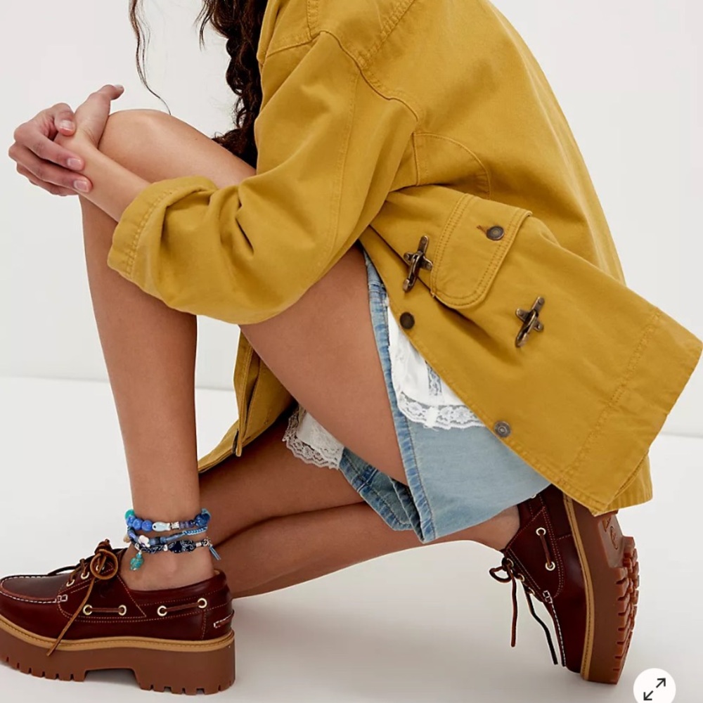 🆕 Urban Outfitters X Timberland Stone Street Platform Boat Shoes in burgundy - Picture 8 of 12